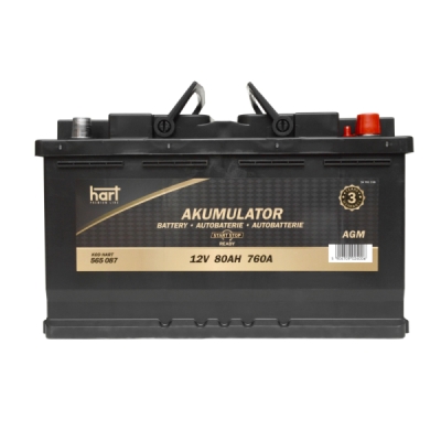 Autobaterie Hart, 12V, 80AH 760A AGM /P+/ PREMIUM