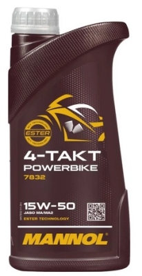 Motorový olej MANNOL 4-T Powerbike 15W-50, 1L
