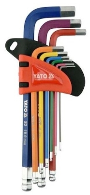 YATO Klíče imbus zahnuté barevné 1,5 - 10 mm s kuličkou YT-05632