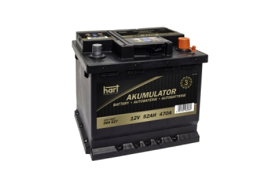 Autobaterie Hart, 12V, 52Ah, 470A, 207X175X190/P+/, HART 564 527