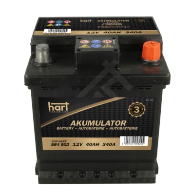 Autobaterie Hart, 12V, 40AH 340A 175X175X190/P+/, HART 564 502