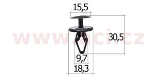 E-shop plastový nýtek (sada 5 ks) - UP 50130T - Ford