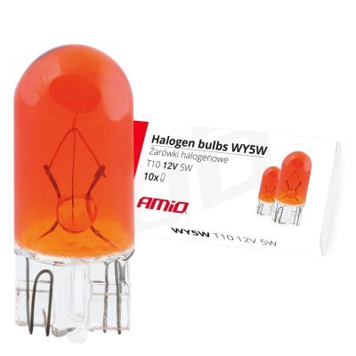 AMiO Halogénové žiarovky WY5W T10 5W W2.1x9.5d AMBER 12V