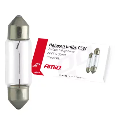 AMiO Halogénové žiarovky C5W Festoon 36mm 24V 10ks 01000