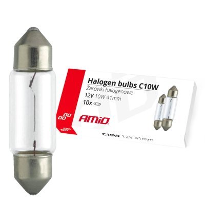 AMiO Halogénové žiarovky C10W Festoon 41mm 12V 10ks