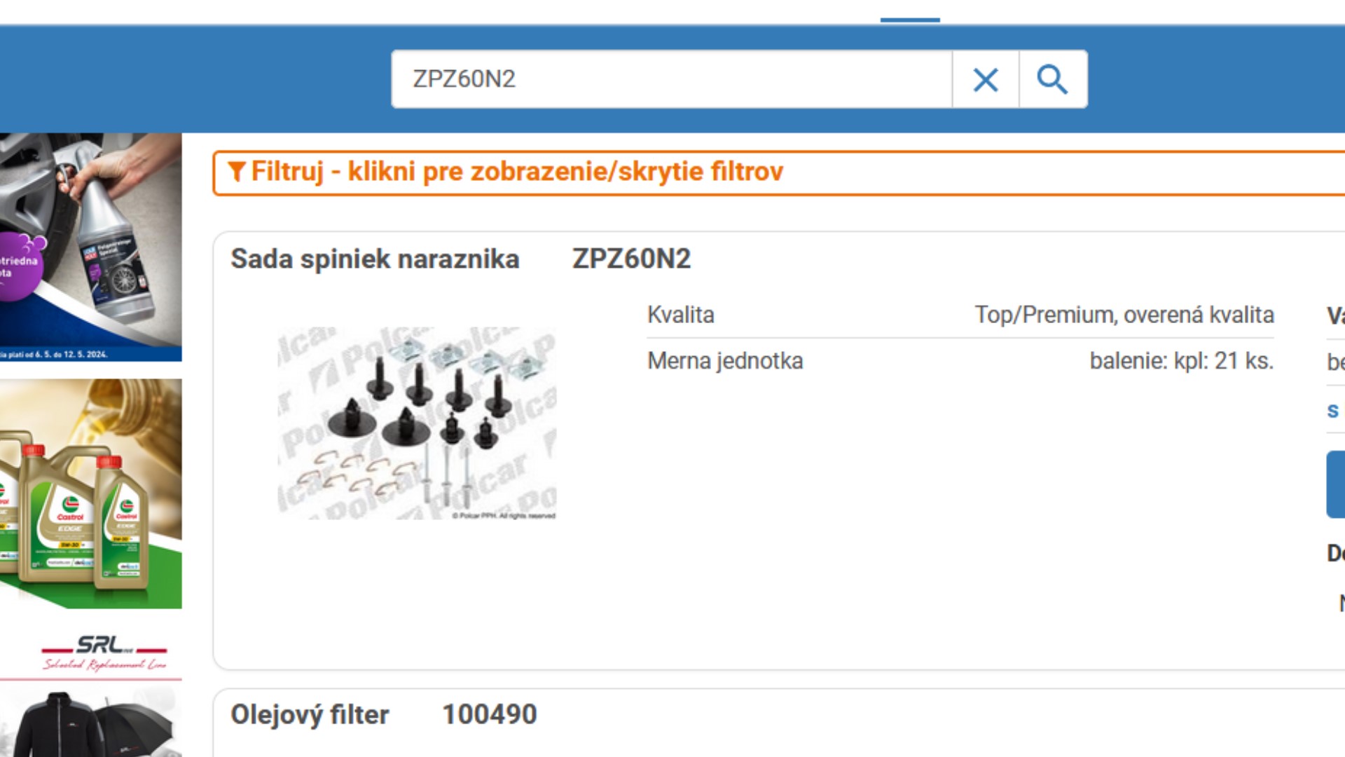 E-shop Príchytka, ozdobná/ochranná lišta POLCAR ZPZ60N2