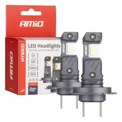 AMiO LED žiarovky hlavného svietenia Hybrid séria H7 H18 6000K Canbus 60W 04115