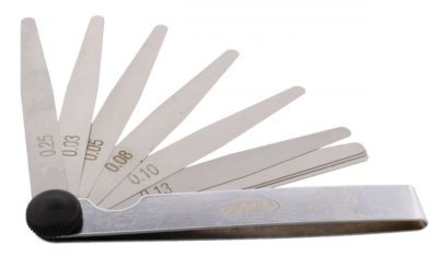 Ventilové - spárové měrky, 0.03 - 0.25 mm, 9 listů