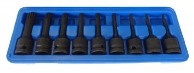 Sada zástrčných úderových hlavic XZN, 1/2", M4 - M16, 9 kusů - QUATROS QS50010