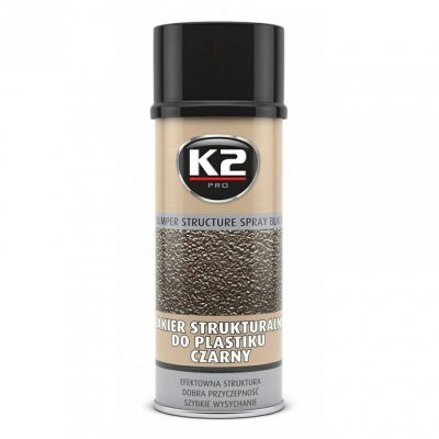 K2 BUMPER 400 ml - rychleschnoucí černá strukturální barva na plasty