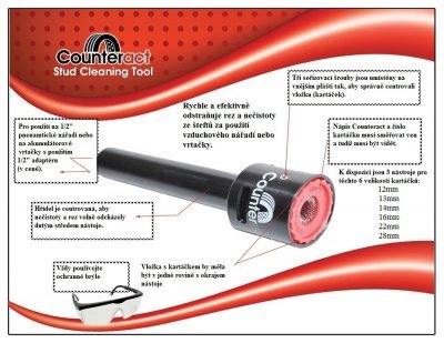Nástavec pro čištění závitů šteftů kol 18-22 mm, s kartáčem 22 mm - Counteract SBCT22