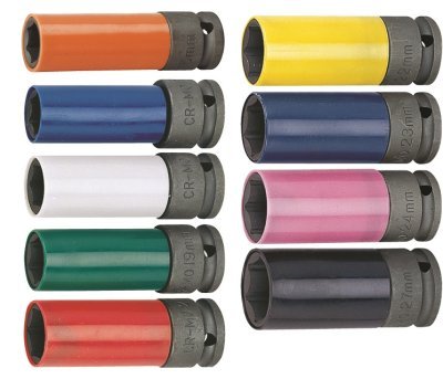 Nástrčné hlavice 1/2", s krytkou na ALU, pro rázové utahováky, 15-27mm - JONNESWAY, Velikost: 17 mm