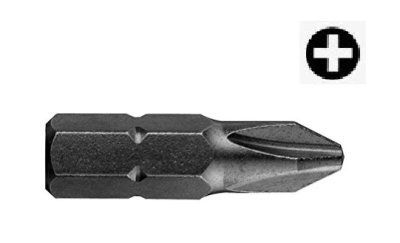 Bity křížové Phillips, různé velikosti, úchyt 1/4", délka 25 mm - JONNESWAY, Velikost: PH1