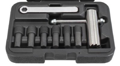 Přípravky na opravu sedla výpustné zátky olejové vany, M12x1,5 - M17x1,5, sada 8 kusů
