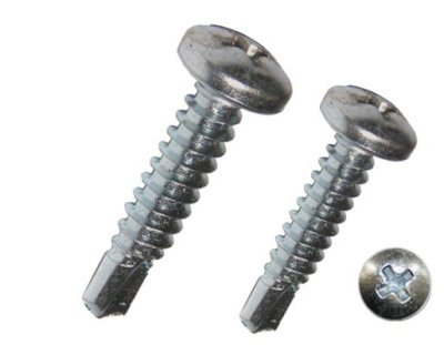 Šrouby samořezné do plechu, 4,2 x 16 mm, křížové, balení 16 ks, Zn