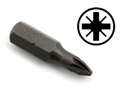 Bity křížové Pozidrive 1/4", různé rozměry, délka 25 mm - JONNESWAY, Velikost: PZ2