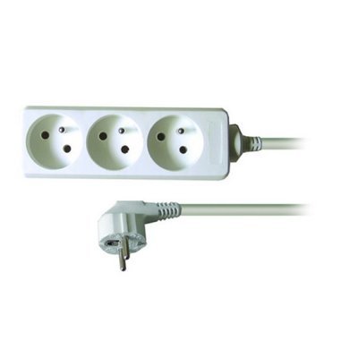 Prodlužovací kabel 2 m, 3 x 1,0 mm2, 3 zásuvky, bílý