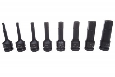 Sada zástrčných úderových hlavic Imbus, 1/2", H5 - H19, 8 kusů - QUATROS QS50008