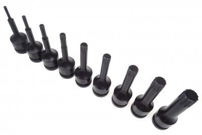 Sada zástrčných úderových hlavic XZN, 1/2", M4 - M16, 9 kusů - QUATROS QS50010