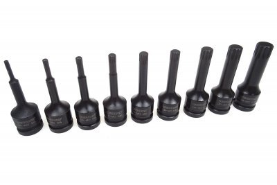 Sada zástrčných úderových hlavic XZN, 1/2", M4 - M16, 9 kusů - QUATROS QS50010