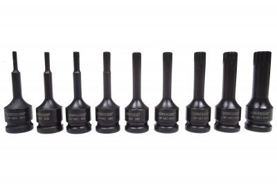 Sada zástrčných úderových hlavic XZN, 1/2", M4 - M16, 9 kusů - QUATROS QS50010