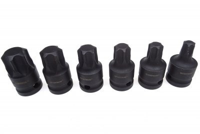 Zástrčné hlavice úderové TORX 1/2", T55-T100, sada 6 kusů - QUATROS QS50067