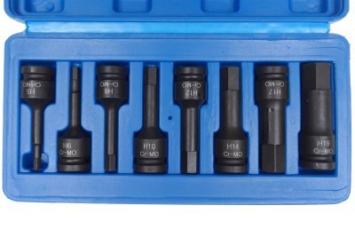 Sada zástrčných úderových hlavic Imbus, 1/2", H5 - H19, 8 kusů - QUATROS QS50008