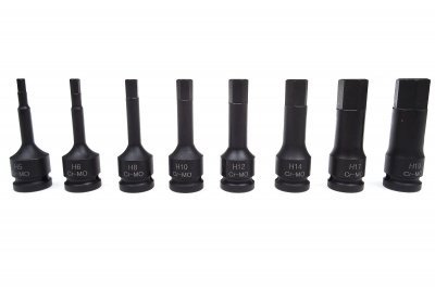 Sada zástrčných úderových hlavic Imbus, 1/2", H5 - H19, 8 kusů - QUATROS QS50008