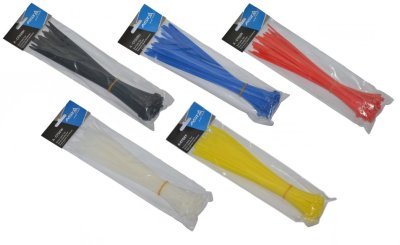 Stahovací pásky 5 x 250 mm, 50 kusů, různé barvy - ASTA, Barva: červená