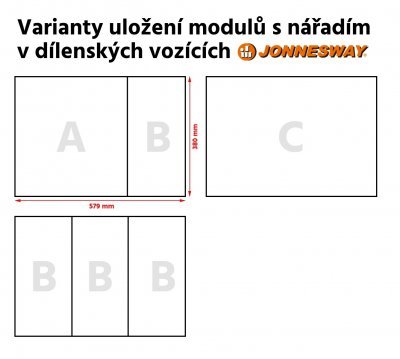 Modul pěnový - sada na opravu a údržbu brzd, 12 ks - JONNESWAY W24112KV