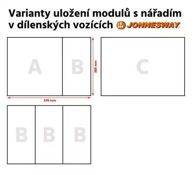 Modul - ruční nářadí - nástrčné klíče Imbus a Torx, kladiva, 21 ks - JONNESWAY H10121SV