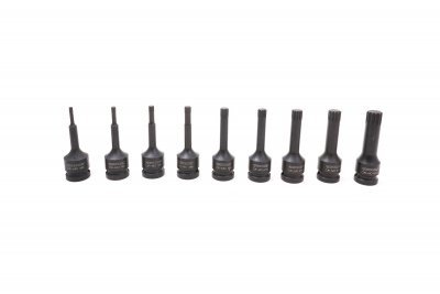 Sada zástrčných úderových hlavic XZN, 1/2", M4 - M16, 9 kusů - QUATROS QS50010