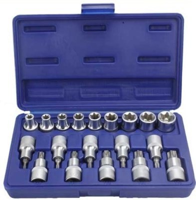 Sada hlavic Torx a Torx-E 1/2", 19ks- MAGG 340019