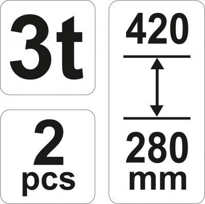Podpěry pod auto 3t, sada dvou kusů YATO YT-17311