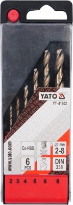 Kobaltové vrtáky CO-HSS 6 kusů 2-8MM YATO YT-41602