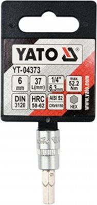 Nástavec HEX 1/4" 6 mm L37 mm YATO YT-04373