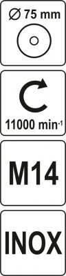Rotační drátěný kartáč 60 mm nerez M14 YATO YT-4768