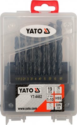 Sada vrtáků do železa HSS 19 kusů 1-10 mm YATO YT-4462