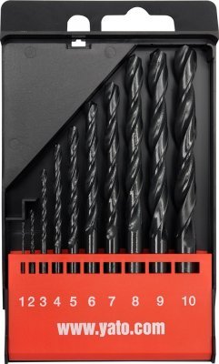 Sada vrtáků do železa HSS, 1-10 mm 10 kusů YATO YT-4461