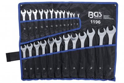 Očkoploché klíče, velikosti 6-32 mm, sada 25 ks v obalu - BGS 1196