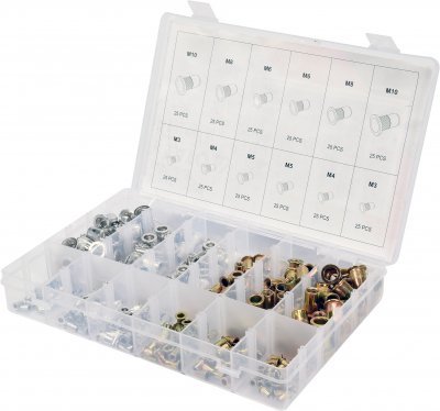 Sada nýtovacích matic ocel a hliník M3-M10 300 kusů YATO YT-36480