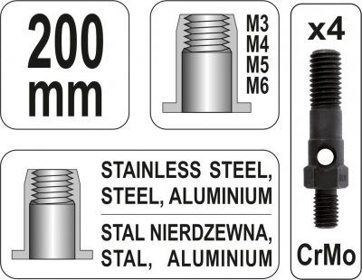 Nýtovací kleště M3-M6 YATO YT-36140