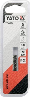 Sada vrtáků do železa HSS PREMIUM 2 mm 5 kusů YATO YT-44204
