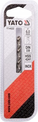 Vrták do železa HSS PREMIUM 6,0 mm YATO YT-44222