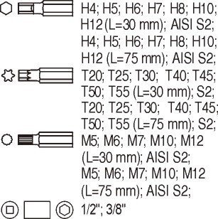 Sada bitů TORX + SPLINE YATO YT-5538