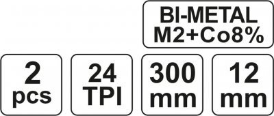 Sada 2 kusů pilových plátů na železo směs bimetal-cobalt 300 mm YATO YT-3462