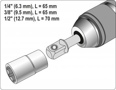Sada HEX adaptérů 1/4", 3/8", 1/2" YATO YT-04685