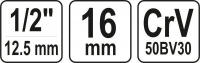 Nástavec na svíčky 1/2" 16 mm YATO YT-12531