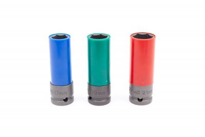 Sada nástrčných hlavic 1/2", s krytkou na ALU pro rázové utahováky - JONNESWAY S18A4103S