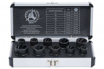 Hlavice 3/8" na poškozené šrouby, velikosti 9-19 mm, sada 10 ks - BGS 20210